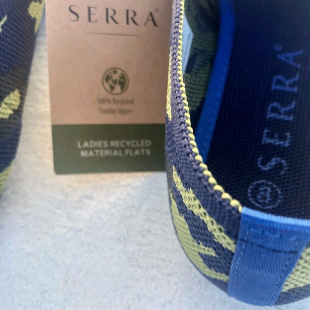 Recycled Camo Shoes Print Flats Size 8 NWT blue green - Picture 2 of 8